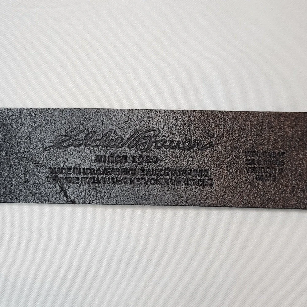 Eddie Bauer Black Dress Belt Adjustable Buckle Solid Classic Men's